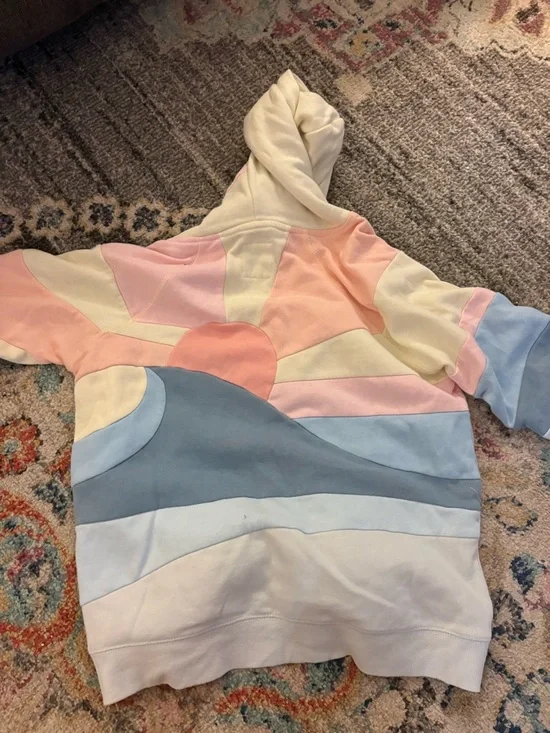 Pastel Sunrise Colorblock Hoodie - Women's Pullover Sweatshirt - Picture 4 of 4